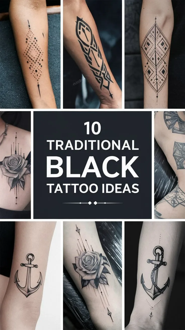 10 Traditional Black Tattoo Ideas to Explore